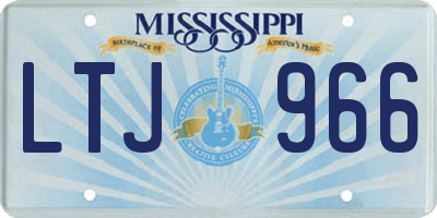 MS license plate LTJ966