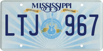 MS license plate LTJ967