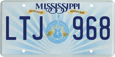 MS license plate LTJ968