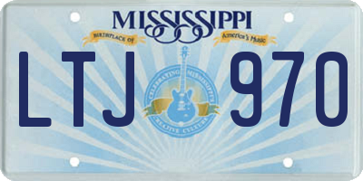 MS license plate LTJ970