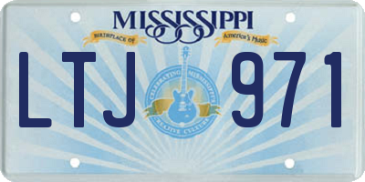 MS license plate LTJ971