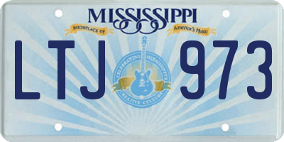 MS license plate LTJ973