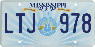 MS license plate LTJ978