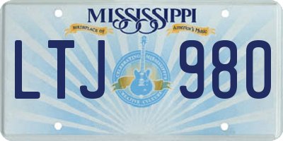 MS license plate LTJ980