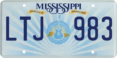 MS license plate LTJ983