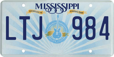 MS license plate LTJ984