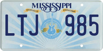 MS license plate LTJ985