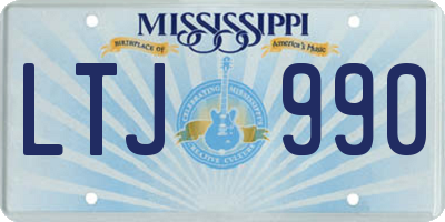MS license plate LTJ990