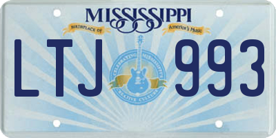 MS license plate LTJ993