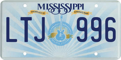 MS license plate LTJ996