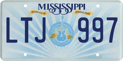 MS license plate LTJ997