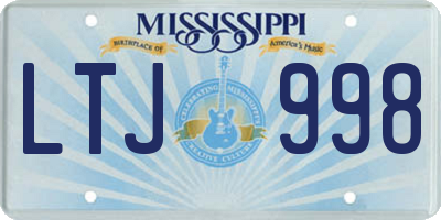 MS license plate LTJ998