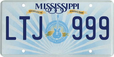 MS license plate LTJ999