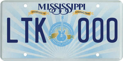 MS license plate LTK000