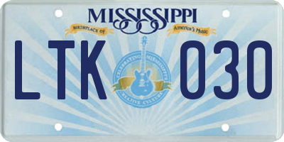 MS license plate LTK030
