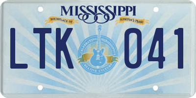 MS license plate LTK041