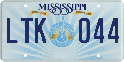 MS license plate LTK044