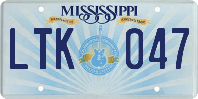 MS license plate LTK047
