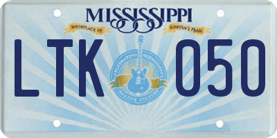 MS license plate LTK050