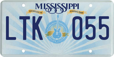MS license plate LTK055