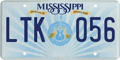 MS license plate LTK056
