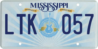 MS license plate LTK057