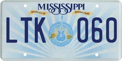 MS license plate LTK060