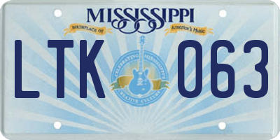 MS license plate LTK063