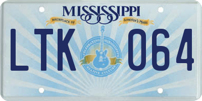 MS license plate LTK064