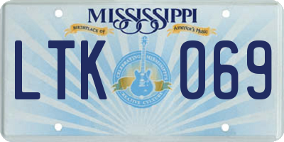 MS license plate LTK069