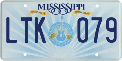 MS license plate LTK079