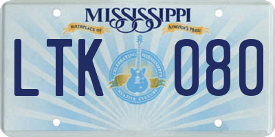 MS license plate LTK080