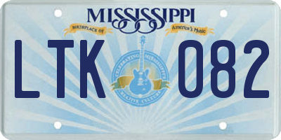 MS license plate LTK082