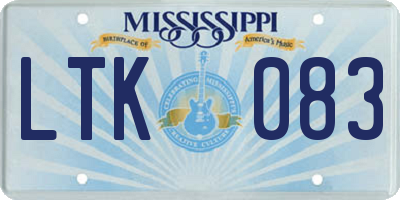 MS license plate LTK083