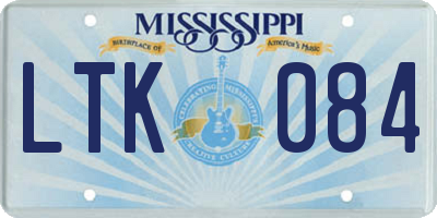 MS license plate LTK084