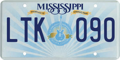 MS license plate LTK090