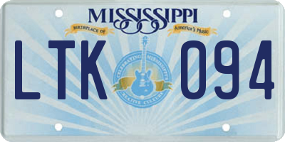MS license plate LTK094
