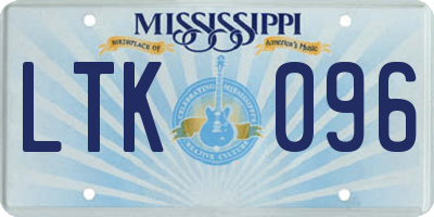 MS license plate LTK096