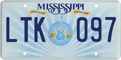 MS license plate LTK097