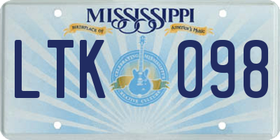 MS license plate LTK098