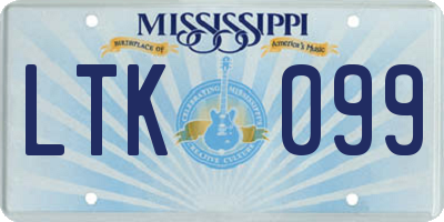 MS license plate LTK099