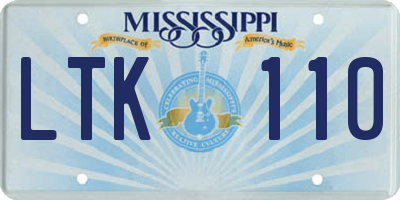 MS license plate LTK110
