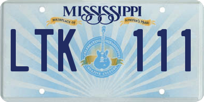 MS license plate LTK111