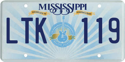 MS license plate LTK119