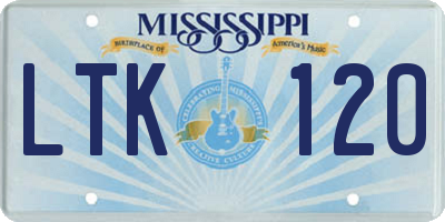 MS license plate LTK120