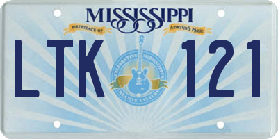 MS license plate LTK121
