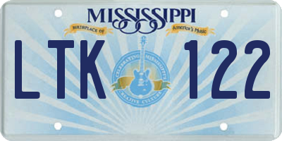 MS license plate LTK122