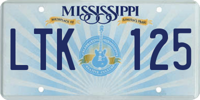 MS license plate LTK125