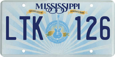 MS license plate LTK126