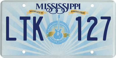 MS license plate LTK127